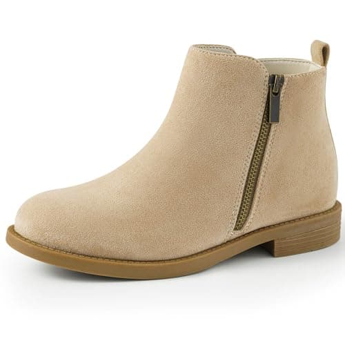 Image of Harvest Land Women's Chelsea Ankle Boots - Winter Stylish Classic Short Adults Zip up Shoes Sand 5UK