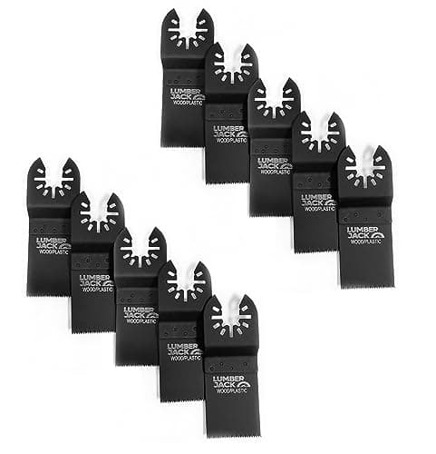 Image of LUMBER JACK Multi Tool Blades, 10 x 34mm Universal Fine Wood & Plastic Cutting Quick Release Oscillating Multitool Saw Blades