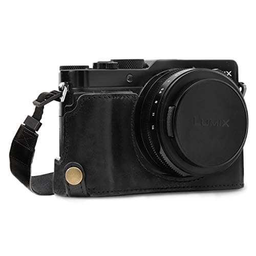 Image of MegaGear MG1563 Ever Ready Genuine Leather Camera Half Case compatible with Panasonic Lumix DC-LX100 II - Black
