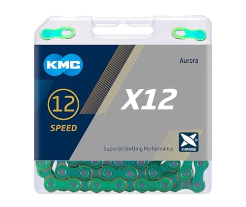 Image of KMC X12 12 Speed Chain, 126 Link, Aurora Green