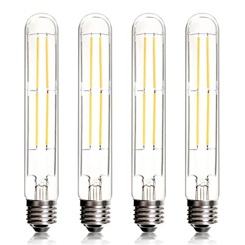Image of BRIMAX Dimmable E27 LED Bulbs 8W Equivalent 80W, Warm White 2700K Tubular T30 Edison Light Bulbs 180mm Clear Glass, Vintage LED Bulb for Chandeliers Pendant Light Wall Sconce, 4 Pack