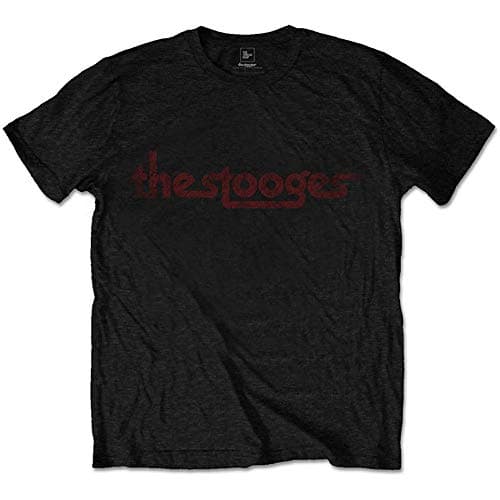 Image of Iggy & The Stooges Unisex Adult Vintage Cotton Logo T-Shirt (S) (Black)