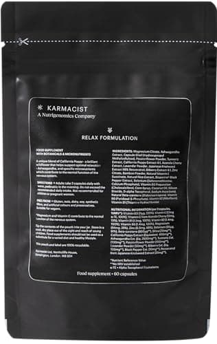 Image of Relax, Stress and Anxiety Relief, Deep Sleep Supplement with Calming Ashwagandha & Passiflora (60 Capsule Refill)