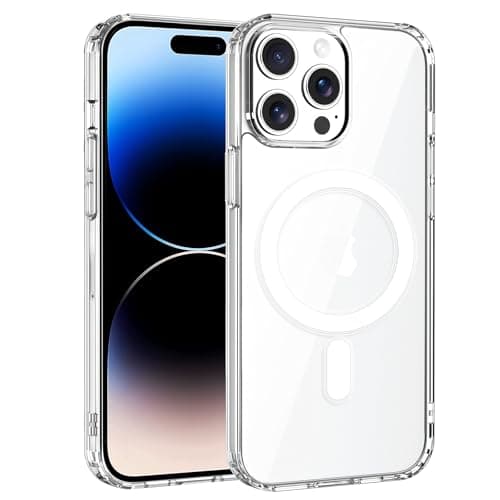 Image of Exsight Magnetic Case for iPhone 14 Pro 6.1”, Clear Phone Cases Compatible with MagSafe, Military Grade Airbag Drop Protection, Anti-Yellowing, Anti-Scratch, Shockproof Cell Phone Cover, Transparent