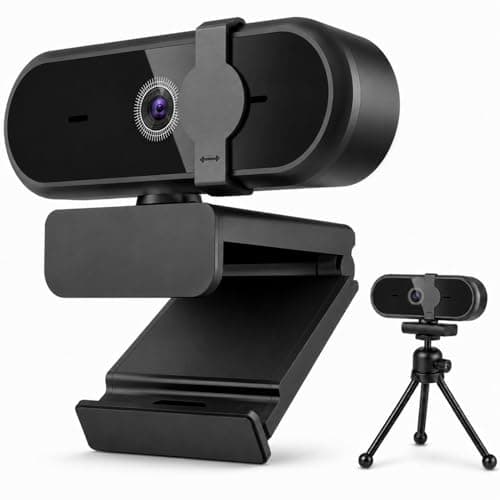 Image of 1080P HD Webcam with Privacy Cover and Tripod Stand, Plug and Play USB Web Camera with Built in Microphone, Wide Angle Computer Camera for Laptop Desktop Video Calls Meetings Streaming Remote Work