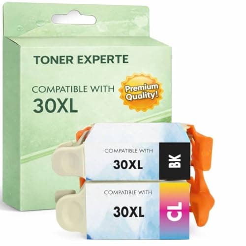Image of 30XL Ink Cartridge Combo Pack, High Yield Compatible Replacement, 2-Pack (Black & Color), Compatible with Kodak ESP C100/C110/C115/C300-C360, 1.2/3.2/3.2S, Office 2100/2150/2170 AIO, Hero 2.2-5.1