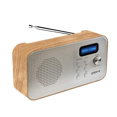Image of Groov-e Lisbon Portable DAB & FM Digital Radio - Portable Radio with Bluetooth Connectivity, LCD Display, Built-In Alarm Clock & Headphone Jack - USB or Battery Operated
