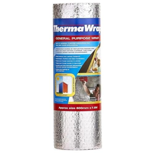 Image of General Purpose Insulation Wrap ThermaWrap 600mm x 7.5m | Multi-Purpose Reflective Foil Insulation | Ideal for Attics, Lofts, Sheds & Garages | Energy Saving Barrier