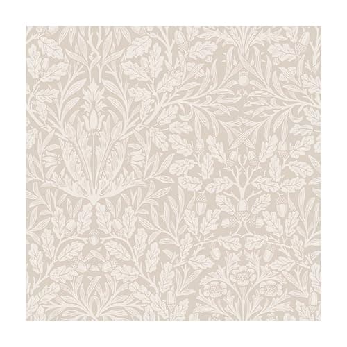Image of William Morris at Home Acorn Hessian Wallpaper | Paste the Wall | Cream Leaves | Eco-Friendly