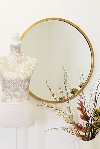 Image of Melody Maison Large Round Gold Framed Wall Mirror 80cm x 80cm