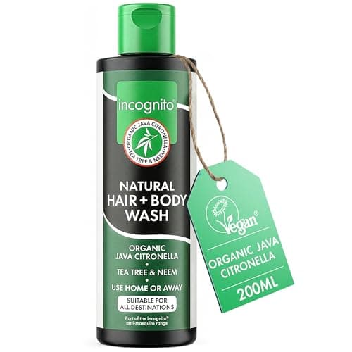 Image of Incognito Java Citronella Hair & Body Wash 200ml - Insect and Mosquito Repellent - Nourishes and Promotes Healthy Strong Hair and Skin - Reduces Dandruff & Head Lice - Suitable For Both Men and Women