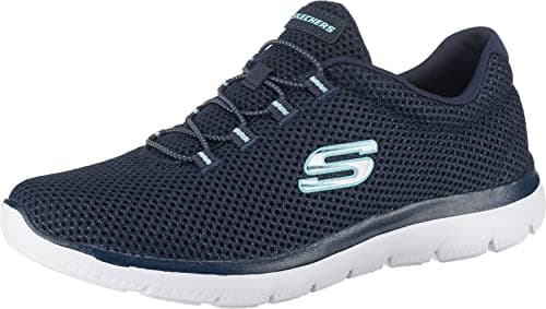 Image of Skechers Women's Summits 12985 Trainers, Navy Mesh/ White Trim, 3.5 UK