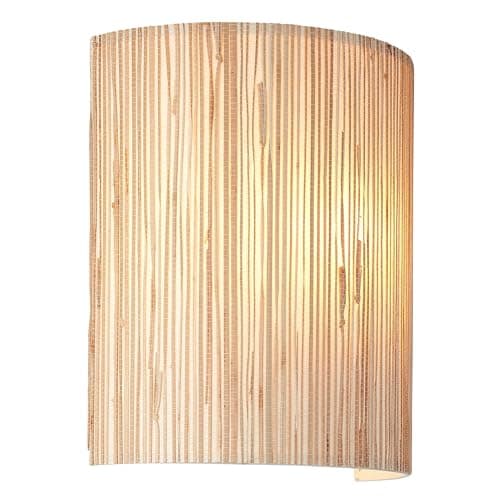Image of National Lighting Lucius Wall Light Natural Seagrass 230mm x 260mm - Indoor Woven Rattan Wall Lamp with Matt Black Accents, Soft Glow Ambient LED E27 Sconce - Natural Light Lamp 806LM, IP20 Rated
