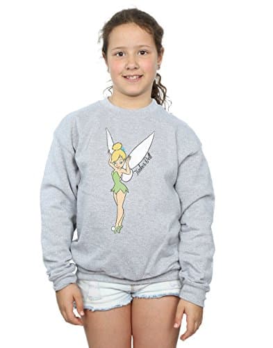 Image of Disney Girls Peter Pan Classic Tinkerbell Sweatshirt 7-8 Years Sport Grey