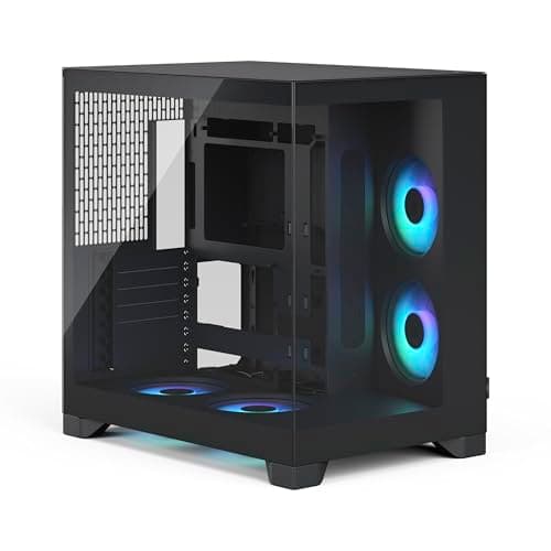 Image of Fractal Design Pop 2 Vision Black RGB Panoramic Glass PC Gaming Case - Dual-Chamber Layout - Four Reverse Fans Included – Reverse Connector & ATX/E-ATX/mATX/ITX