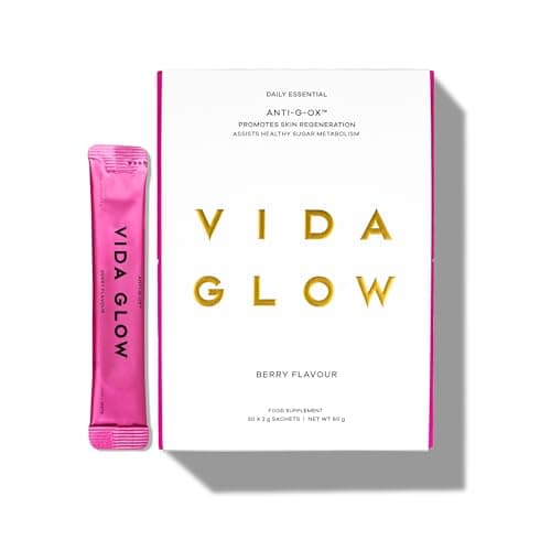 Image of Vida Glow - Natural Anti-G-Ox Daily Essential Antioxidant Supplement Sachets | Promotes Skin Regeneration + Healthy Metabolism (Berry, 30 Sachets)