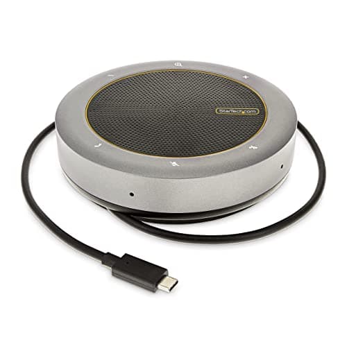 Image of StarTech.com USB-C Speakerphone Docking Station, Mini Portable Conference Speaker and Audio Dock, USB-C to VGA/4K HDMI, 2x USB-A Hub, Mic/Speaker, Teams/Zoom/Softphone Speakerphone (DKTBRSPMPD)