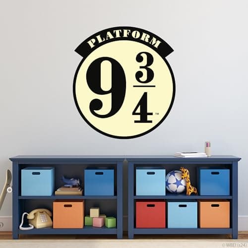 Image of Harry Potter Wall Sticker – Platform 9 3/4 Station Sign Wall Decal Wizarding World Art (60cm Height x 50cm Width)