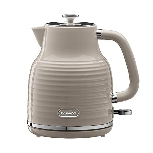 Image of Daewoo Sienna 1.7L Rapid Boil Kettle, 3KW Cordless Electric Kettle, 360° Base, Auto Shut Off, Taupe Finish, Home, Office, Student Kitchen