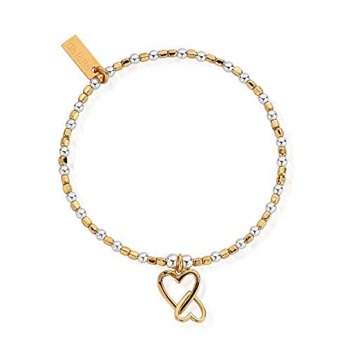 Image of ChloBo Gold and Silver Interlocking Love Heart Bracelet GMBCFB1069