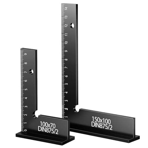 Image of Flintronic 2 PCS Precision Right Angle Positioning Block, Engineer's Square Set, 150x100mm & 100x70mm Aluminum Alloy Square Ruler for Machine Setup, Laboratory, Woodworking