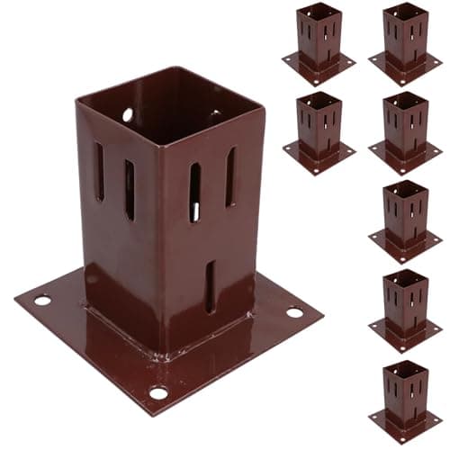 Image of Easy Grip Fence Post Bolt Down Shoe Holder Support Clamp 75mm x 75mm 8PK
