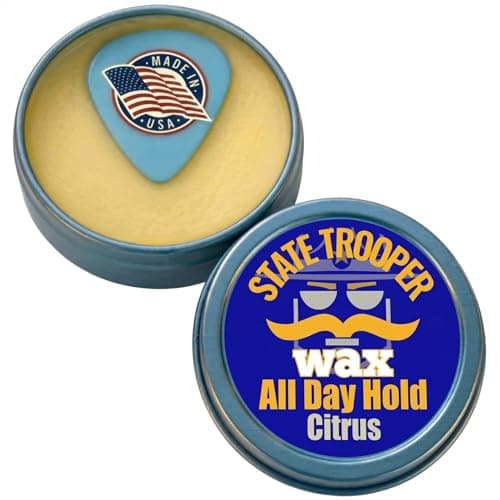 Image of Moustache Wax for Men – All Day Hold & Control – Natural Styling Wax with Beeswax, Coconut Oil, Lanolin & Vitamin E – Fresh Citrus Scent – State Trooper Stache Wax