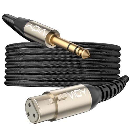 Image of VIOY XLR to 6.35mm Cable 3M, 1/4 Inch TRS to XLR Female Balanced Microphone Cable for Mixers, Amplifiers, Speakers, Dynamic Microphones, CD Players, Electronic Piano, Karaoke Machines