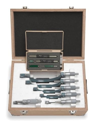 Image of Mitutoyo 103-907-40 Outside Micrometer Set with Standards, 0-6" Range, 0.0001" Resolution, 6 Pieces