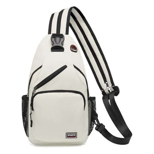 Image of SUIKIHUM Convertible Sling Bags for Women Men, Lightweight Crossbody Backpack Daypack Fit for 11" Tablet for Casual Travel Sport Hiking (White)