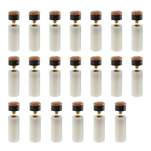 Image of YINETTECH 20 Kits 11mm Screw-on Billiard Cue Tips with Screw-in Pool Cue Stick Ferrules Snooker Replacement Accessories Home Supplies