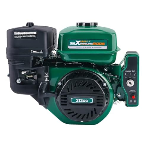 Image of maXpeedingrods 7HP 212cc Petrol Engine, Electric Start 4 Stroke OHV Horizontal Shaft Gasoline Engine, 19.05mm Diameter Shaft for Go-Karts, Boats, Compressors, Lawn Mowers, Water Pumps