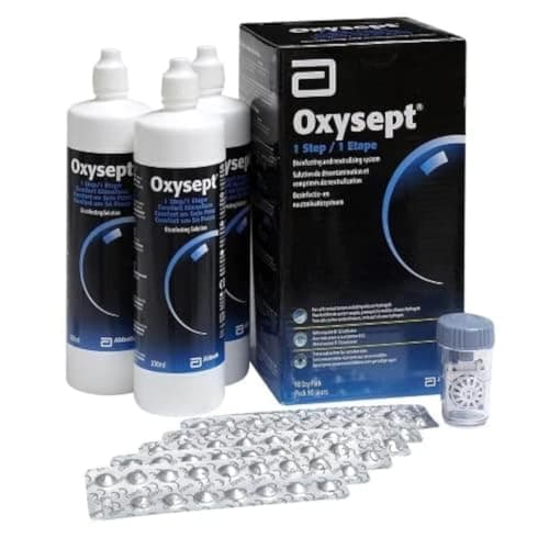 Image of Oxysept Hydrogen Peroxide Contact Lens Solution – 3 Month Supply Disinfecting, Neutralising & Storing System for Soft Lenses | Preservative-Free Deep Clean for Sensitive Eyes