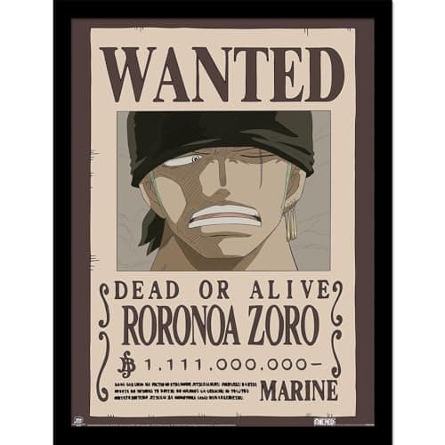Image of Pyramid International One Piece (Wanted Zoro) Collector Print 40cm x 30cm Collector Print, Officially Licensed Wall Art, Premium Decorative Artwork for Fans & Collectors