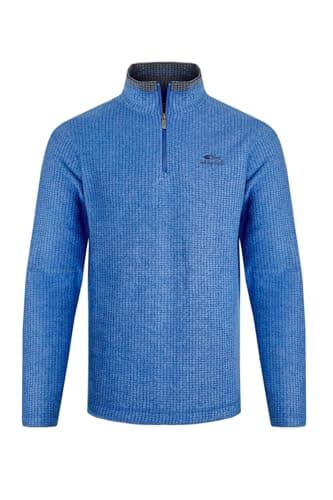 Image of Weird Fish Newark 1/4 Zip Grid Fleece Blue Size S. (Jumper/Sweater/Fleece)