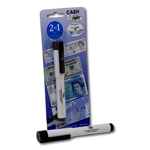 Image of Minder 2 in 1 Forged Bank Note Cash Detector Pen with Integrated UV Light - Ideal for detecting counterfeit paper and polymer currency (1)