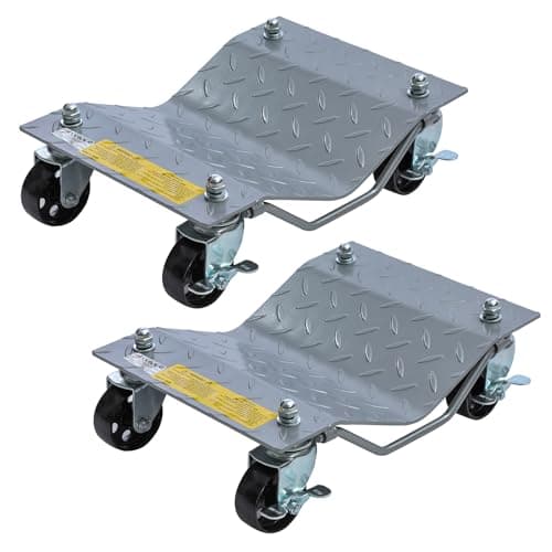 Image of KATSU 2 Pack Wheel Dolly Car Skate Set 3000lbs Capacity Tire Dolly with 3" Swivel Casters for Moving Auto Repair Garage 161151