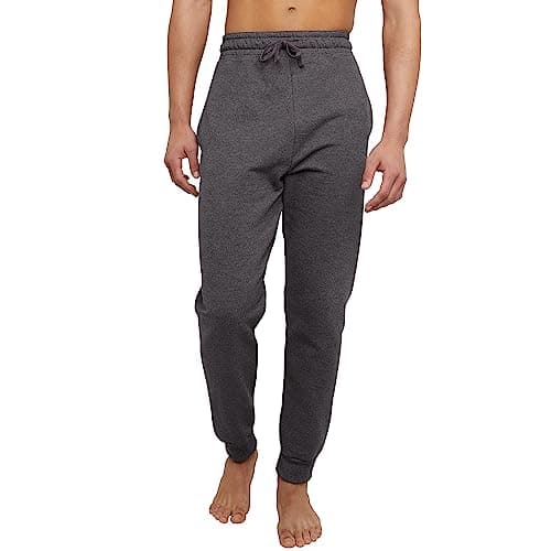 Image of Hanes Men's EcoSmart Fleece Jogging Bottoms Sweatpants, Charcoal Heather, XL