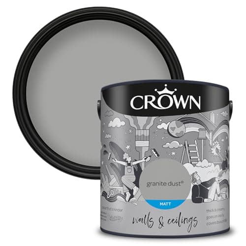 Image of Crown Walls & Ceilings Matt Emulsion Paint, Size 2.5L, Granite Dust
