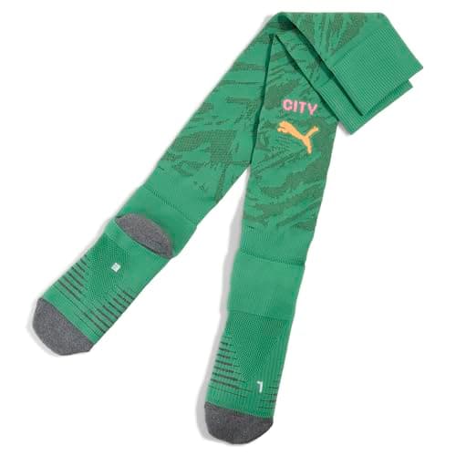 Image of PUMA Mens Manchester City 25/26 Goalkeeper Socks Green Size UK 2.5-5