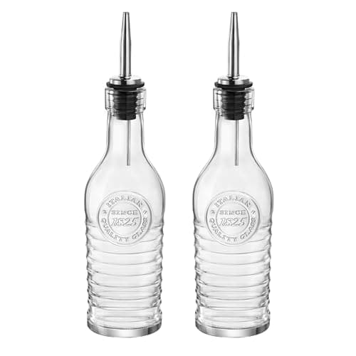 Image of BORMIOLI ROCCO Officina 1825 Olive Oil/Vinegar Bottles Stainless Steel Pourer 268ml Pack of 2