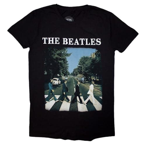 Image of Rock Off officially licensed products The Beatles Abbey Road and Logo T Shirt XXL Black