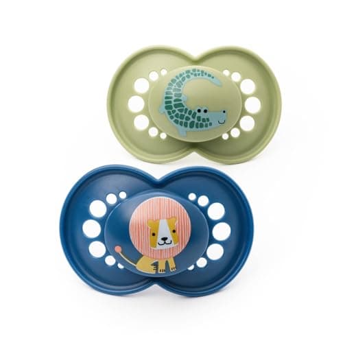 Image of MAM Original Soothers | 6-18 Months | 2 Pack | Comes in Dummy Steriliser Case | Sustainable Materials | Baby Accessories | Blue/Green (Various Designs)