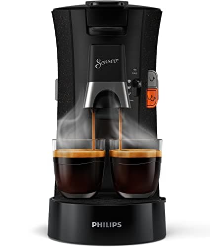 Image of Philips Domestic Appliances Senseo Select Eco CSA240/20 Coffee Pod Machine - Coffee Strength Choice Plus Recycled Plastic Memo Function, 1450 W, 0.9 Litre, 31 x 15.5 x 31 cm, Black/Speckled