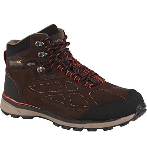 Image of Regatta Mens Samaris Suede Peat/BrtSalm EU41/UK7