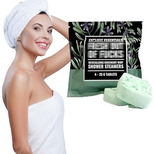 Image of Shower Steamers Gift Set, Shower Steamers Aromatherapy Shower Tablets, Shower Steamer Shower Bombs Set, Bath Spa Relaxation Beauty Self Care Shower Tablets Gifts For Women Mum Her Him (Rosemary Mint)