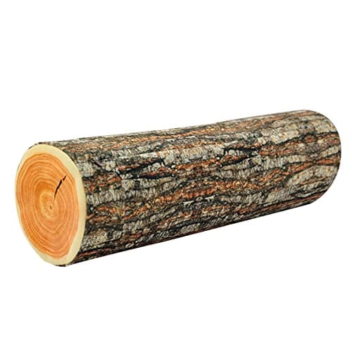 Image of Simulation Tree Trunk Pillow Creative Long Cylindrical Stump Cushion Tree Branch Log Design Cushion Round Wood Grain Stump Shaped 3D Decorative Pillows for Home Living Room Sofa