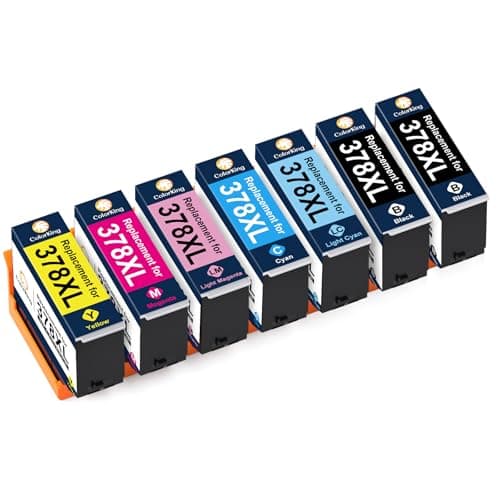 Image of ColorKing Ink Cartridges Compatible for Epson 378 Ink Cartridges Compatible for Epson XP 8700 Printer Ink Cartridges XP-8500 XP-8505 XP-8600 XP-8605 (7 Packs)