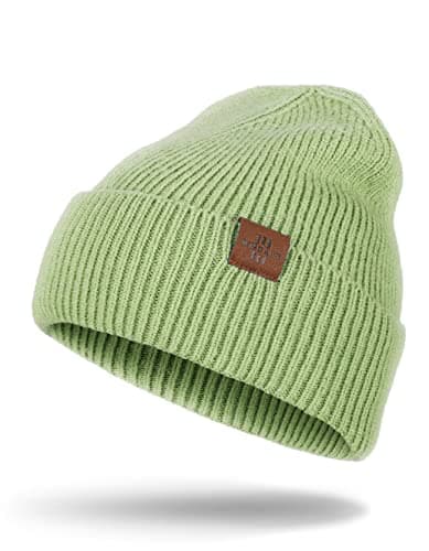 Image of Wmcaps Knit Beanie for Men, Stretchy Soft Warm Daily Cuffed Winter Hats, Unisex Comfortable Wooly Beanie Gifts for Men/Him/Dad (Green)