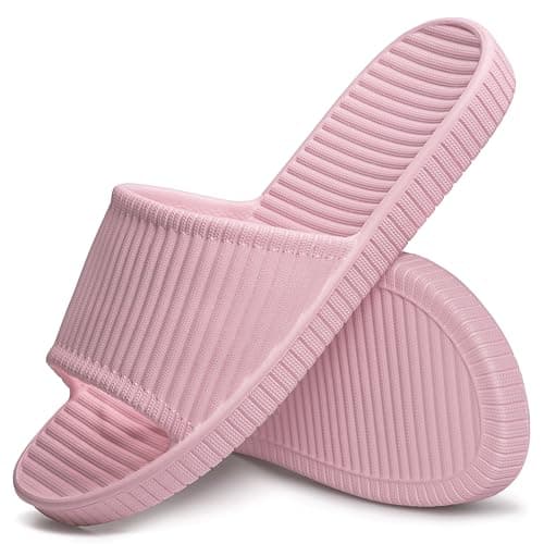 Image of Lily Zone Sliders Women, Women's Shower Slipper, Non-slip Bathroom Shower Shoes Beach Flip Flops Pool Slides Quick Drying Indoor Outdoor Summer Sandal for Women Size 255